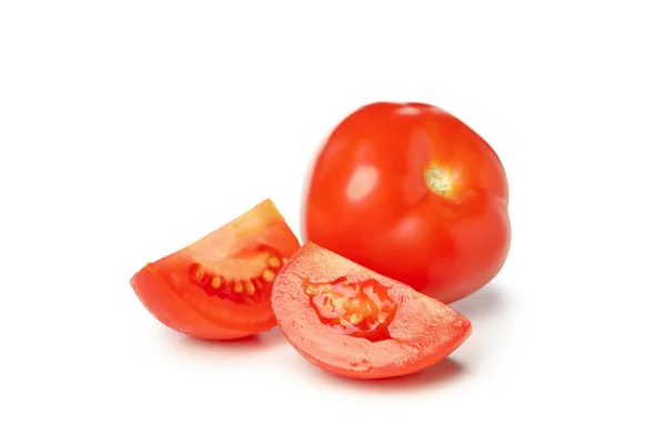 Ripe Fresh Tomato Isolated White Background — Stock Photo, Image