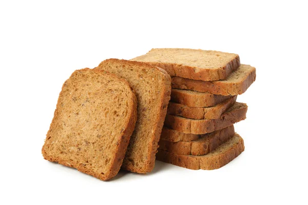 Frische Brotscheiben Isoliert Auf Weißem Hintergrund — Stockfoto