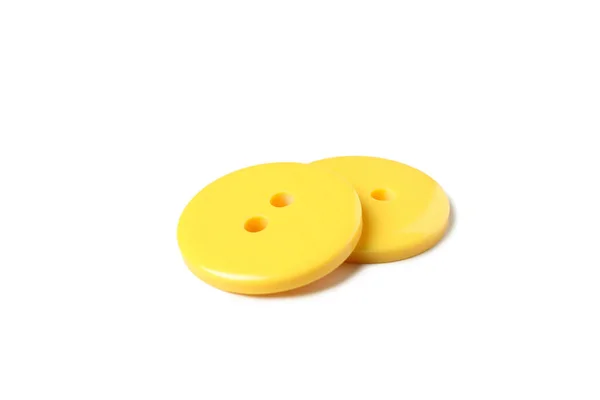 Gelbe Tasten Isoliert Auf Weißem Hintergrund Nahaufnahme — Stockfoto