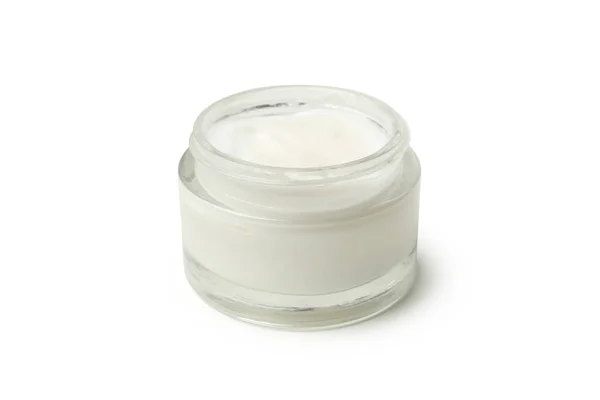 Vaso Crema Cosmetica Isolato Sfondo Bianco — Foto Stock