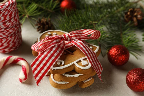 Koncepcja Christmas Cookie Białym Tle Zbliżenie — Zdjęcie stockowe