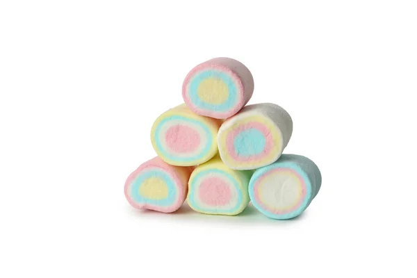 Läcker Söt Marshmallow Isolerad Vit Bakgrund — Stockfoto