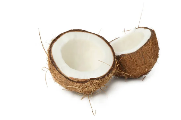 Färsk Välsmakande Kokos Isolerad Vit Bakgrund — Stockfoto
