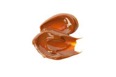 Karamel yoğunlaştırılmış süt beyaz arkaplanda izole edilmiş