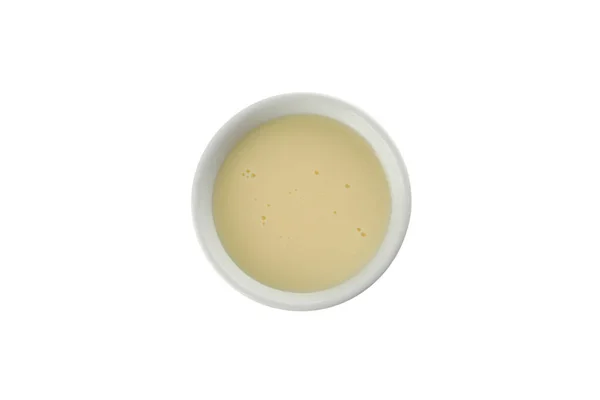 Beyaz Arkaplanda Izole Edilmiş Yoğunlaştırılmış Sütlü Kase — Stok fotoğraf