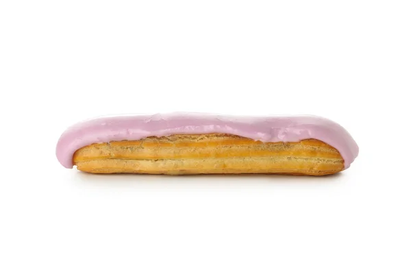 Köstliche Eclair Mit Pudding Isoliert Auf Weißem Hintergrund — Stockfoto