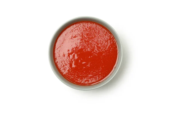 Cuenco Sopa Tomate Aislado Sobre Fondo Blanco —  Fotos de Stock