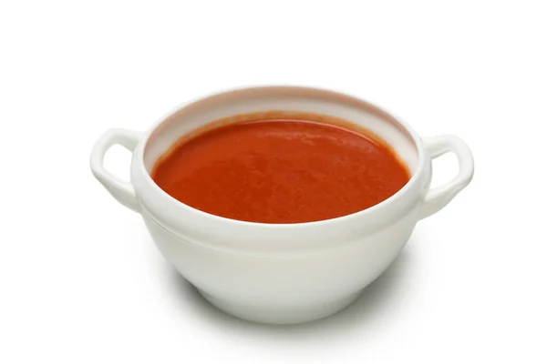 Cuenco Sopa Tomate Aislado Sobre Fondo Blanco — Foto de Stock