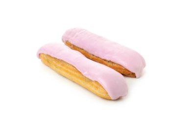 Beyaz arka planda izole edilmiş muhallebi ile nefis ekler.