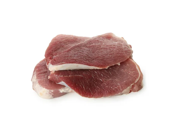 Fresh Raw Steak Meat Isolated White Background — Stock Photo, Image