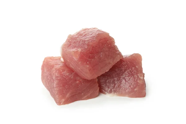 Raw Meat Slices Isolated White Background — Stock Photo, Image