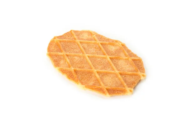 Lekkere Wafel Stuk Geïsoleerd Witte Achtergrond — Stockfoto