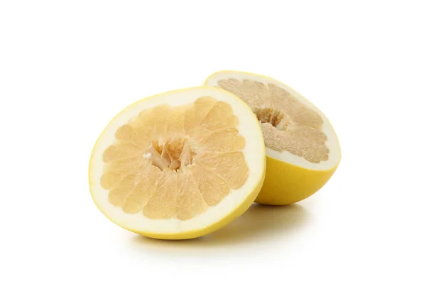 Ripe Pomelo Fruit Geïsoleerd Witte Achtergrond — Stockfoto