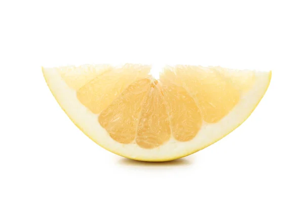 Φέτα Φρούτων Pomelo Απομονωμένη Λευκό Φόντο — Φωτογραφία Αρχείου