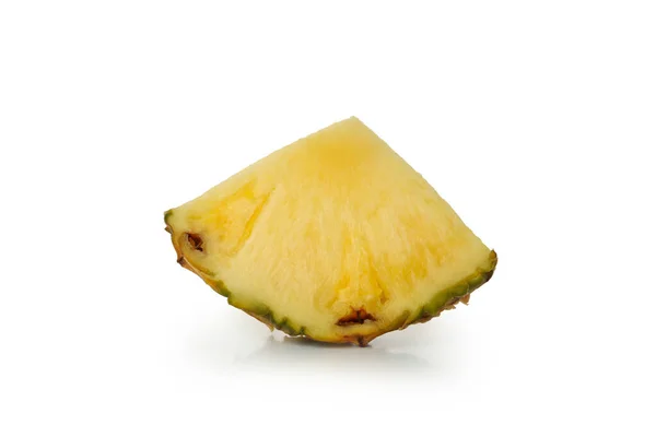 Mogen Ananas Skiva Isolerad Vit Bakgrund — Stockfoto