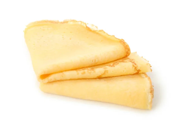 Tasty Thin Pancakes Isolated White Background — Stock Photo, Image