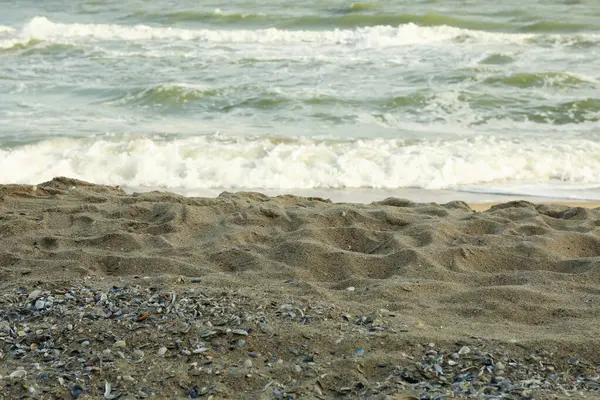 Mar Con Olas Hermosa Playa Arena — Foto de Stock