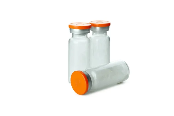 Hætteglas Med Pulvervaccine Isoleret Hvid Baggrund - Stock-foto