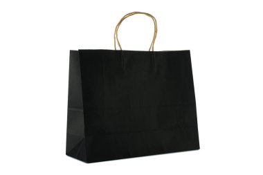 Boş kağıt çanta beyaz arkaplanda izole edildi