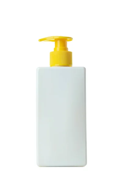 Пляшка Сонцезахисного Крему Ізольована Білому Тлі — стокове фото