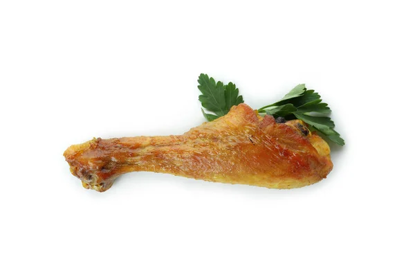 Batom Frango Assado Isolado Fundo Branco — Fotografia de Stock