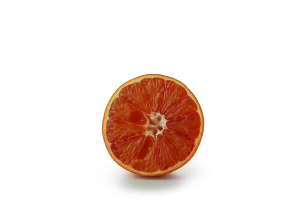 Moitié Rouge Orange Isolé Sur Fond Blanc — Photo