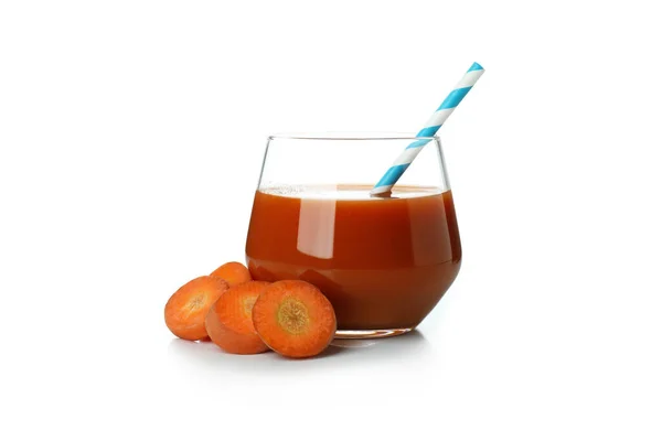 Glass Juice Carrot Isolated White Background — Stock Photo, Image