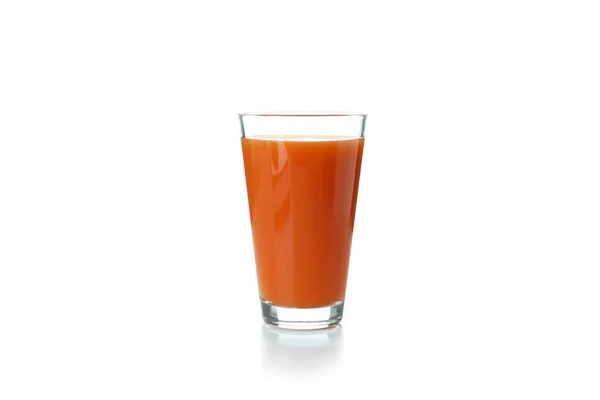 Склянка Морквяного Соку Ізольовано Білому Фоні — стокове фото