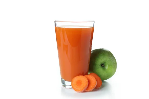 Glass Juice Ingredients Isolated White Background — Stock Photo, Image