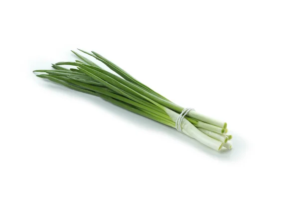 Świeże Zielonej Cebuli Izolowane Białym Tle — Zdjęcie stockowe