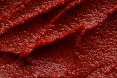 Arka planda leziz domates ezmesi var, kapat.