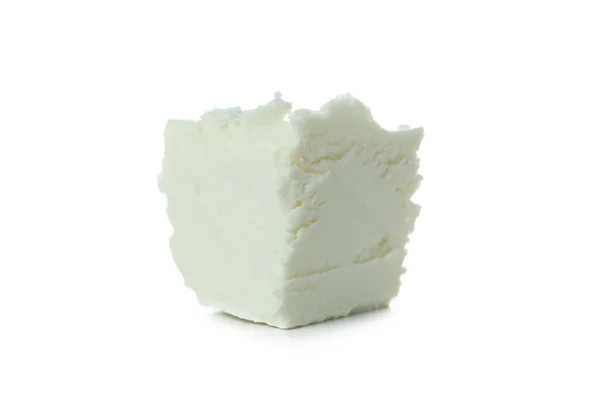 Beyaz Arkaplanda Izole Edilmiş Beyaz Peynir Parçası — Stok fotoğraf