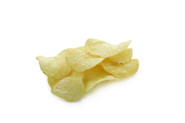 Gruppe Von Kartoffelchips Isoliert Auf Weißem Hintergrund — Stockfoto