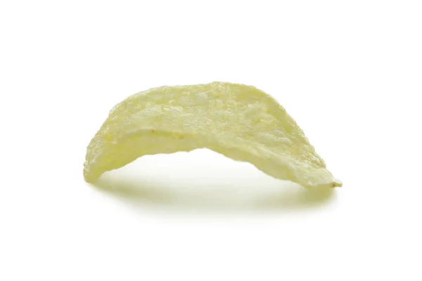 Fatia Batatas Fritas Saborosas Isolada Fundo Branco — Fotografia de Stock