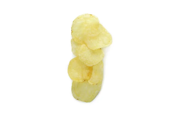 Grupo Batatas Fritas Isoladas Sobre Fundo Branco — Fotografia de Stock