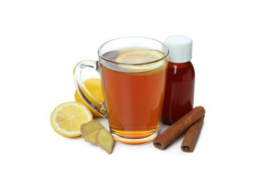 Beyaz arkaplanda izole edilmiş alternatif soğuk tedavi kavramı