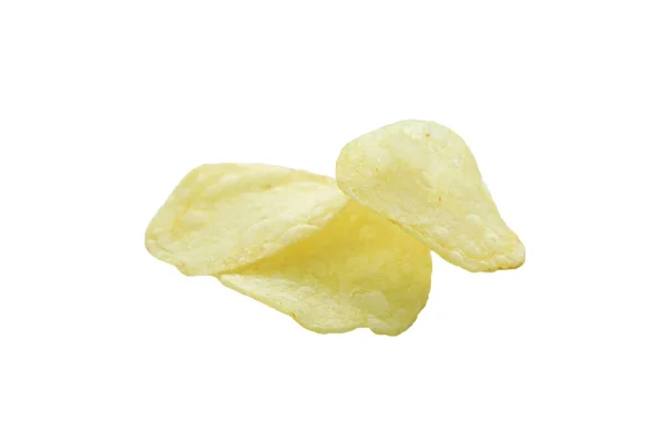 Gruppe Von Kartoffelchips Isoliert Auf Weißem Hintergrund — Stockfoto