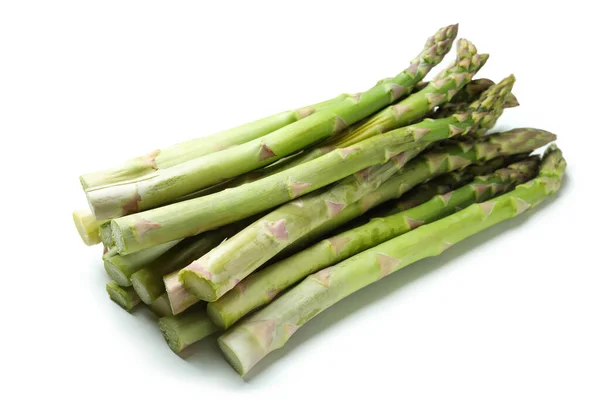 Verse Groene Asperges Geïsoleerd Witte Achtergrond — Stockfoto