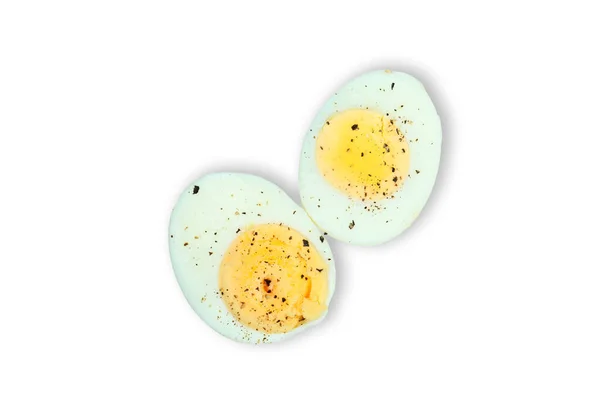 Варёное Яйцо Специями Белом Фоне — стоковое фото
