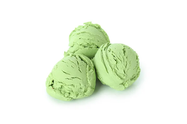 Balls Mint Ice Cream Isolated White Background — Φωτογραφία Αρχείου