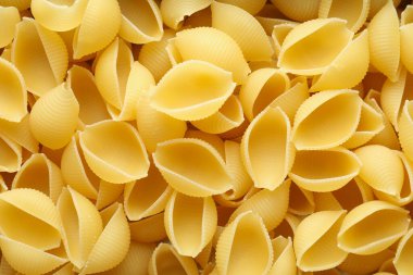 Tüm arka planda pişmemiş makarna, kapat.