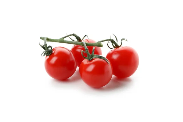 Tomates Cerises Fraîches Isolées Sur Fond Blanc — Photo