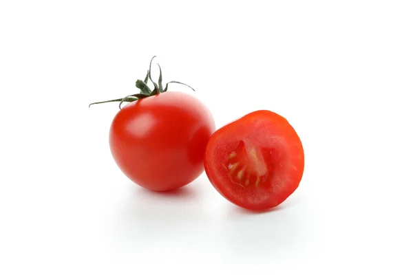 Tomate Cereja Fresco Isolado Sobre Fundo Branco — Fotografia de Stock