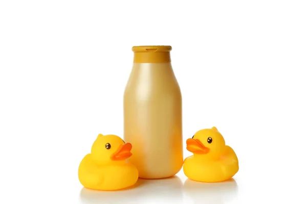 Gel Banho Patos Borracha Isolados Sobre Fundo Branco — Fotografia de Stock