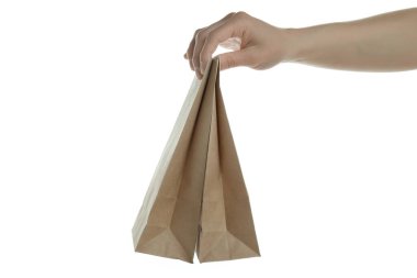 Kadın el çantası, beyaz arka planda izole edilmiş.