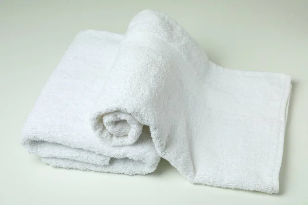 Clean Folded Towels White Background Close — Fotografia de Stock