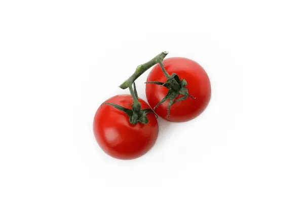 Tomates Cerises Fraîches Isolées Sur Fond Blanc — Photo