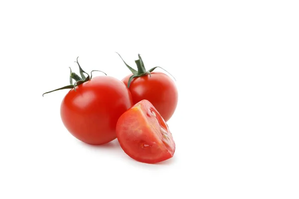 Pomodori Ciliegia Freschi Isolati Sfondo Bianco — Foto Stock