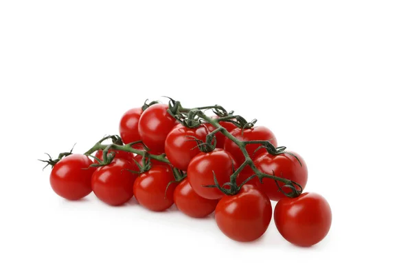 Tomates Cerises Fraîches Isolées Sur Fond Blanc — Photo