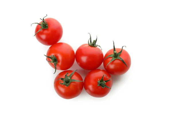 Tomates Cerises Fraîches Isolées Sur Fond Blanc — Photo